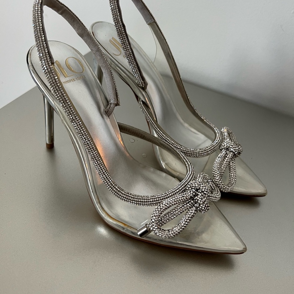 Jennifer Lopez Silver Glam Heels